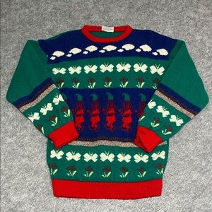 '80s Irish Scene Colourful Wool Butterfly Sweater